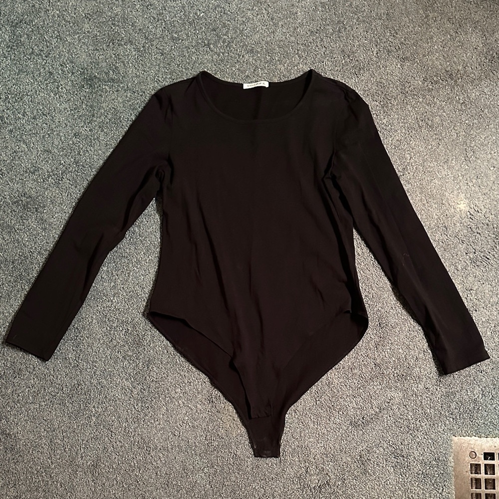 Chic Black Long Sleeve Bodysuit